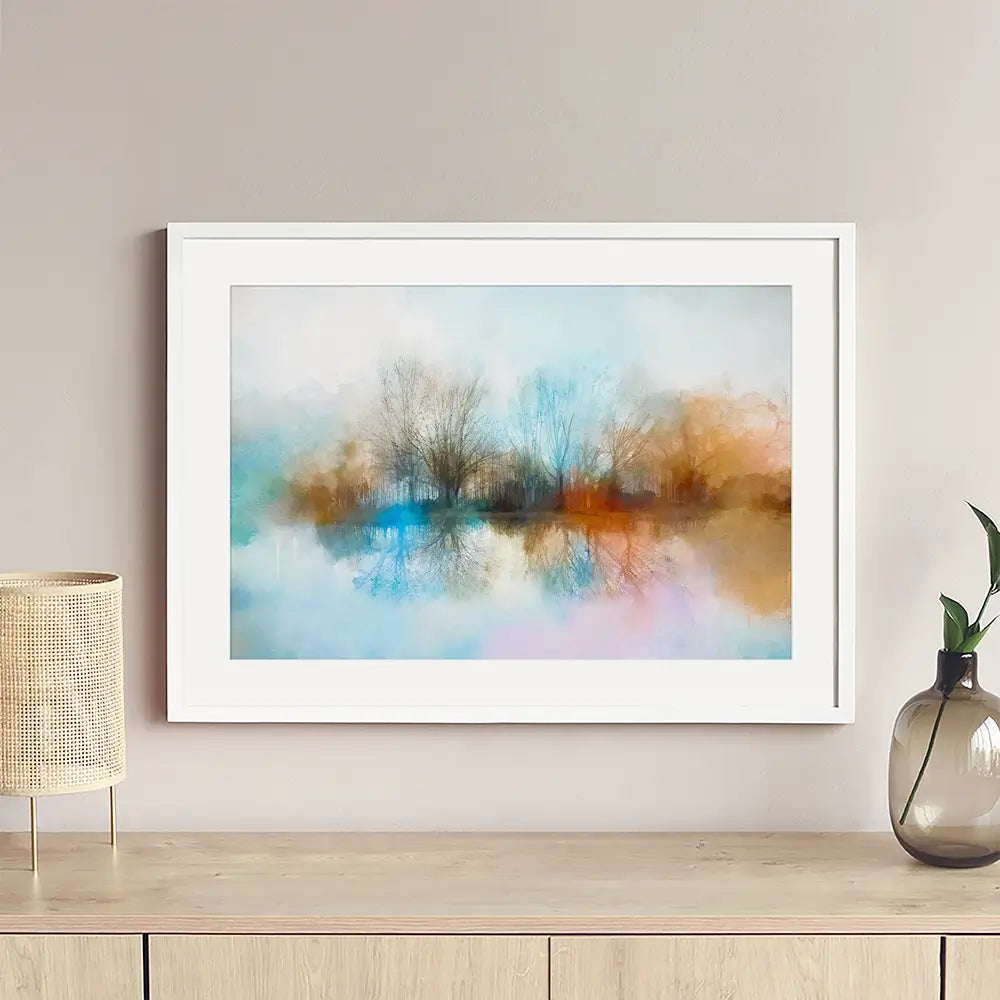 Misty Forest View Framed Art Print Misty Forest View Framed Art Print wall art product Art Print Shop