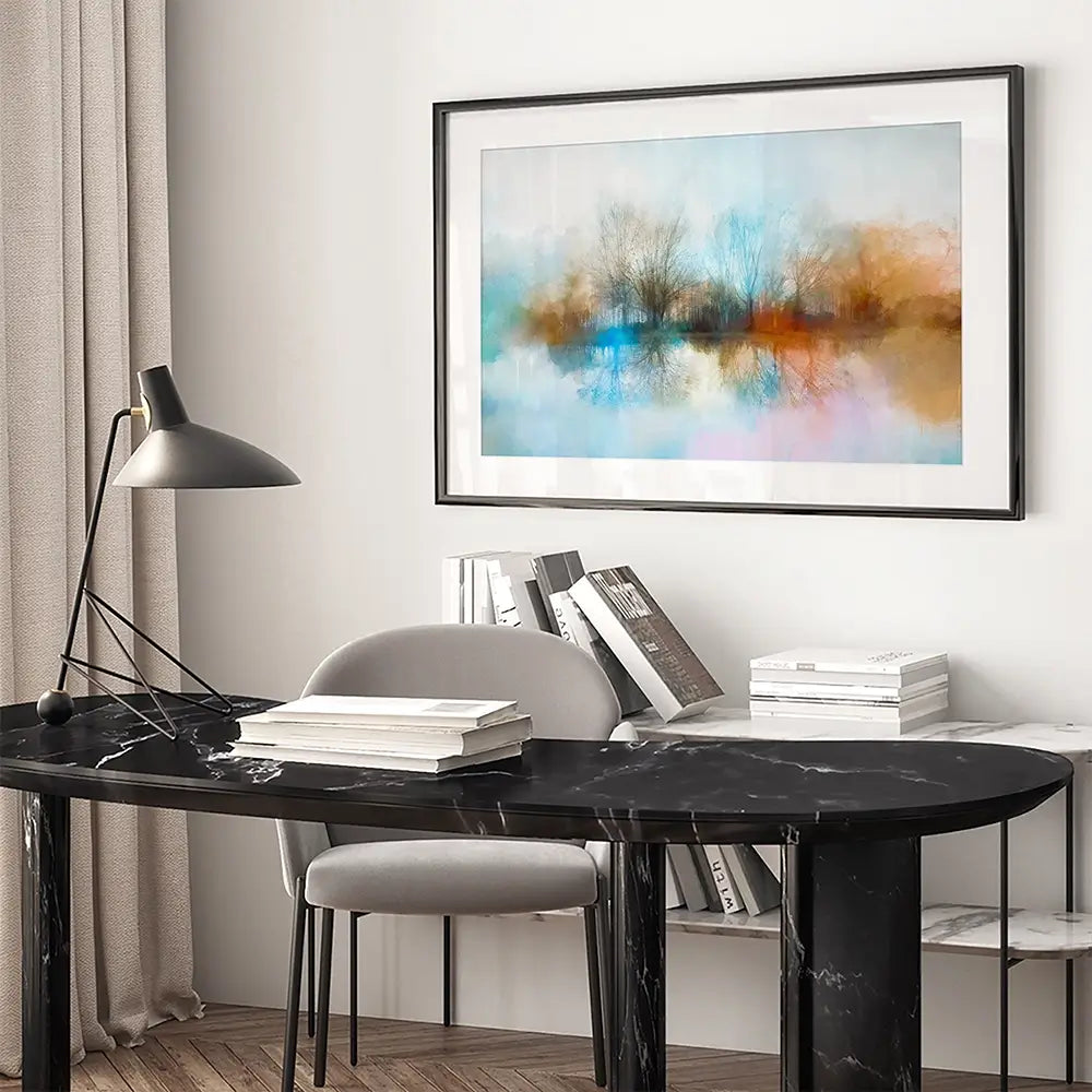 Misty Forest View Framed Art Print Misty Forest View Framed Art Print wall art product Art Print Shop