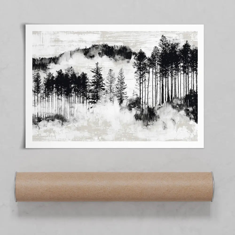 Misty Pine Ridge Art Print Misty Pine Ridge Art Print wall art product Chromatic Storm Studio