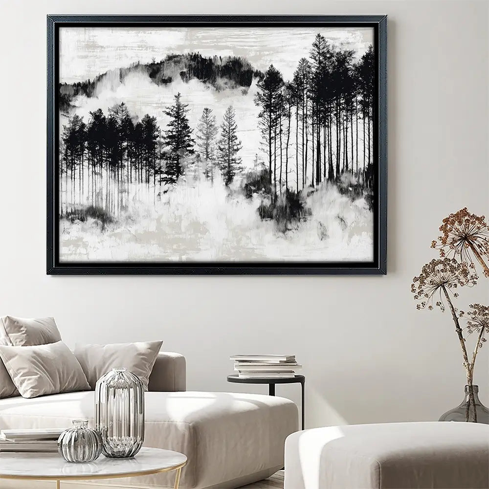 Misty Pine Ridge Canvas Print Misty Pine Ridge Canvas Print wall art product Chromatic Storm Studio