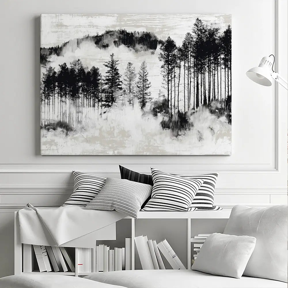 Misty Pine Ridge Canvas Print Misty Pine Ridge Canvas Print wall art product Chromatic Storm Studio
