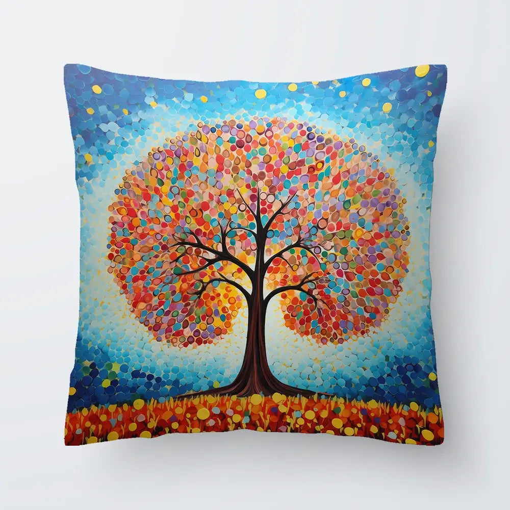 Modern Colourful Tree Of Life Cushion Modern Colourful Tree Of Life Cushion wall art product Gina Kelly - Independent