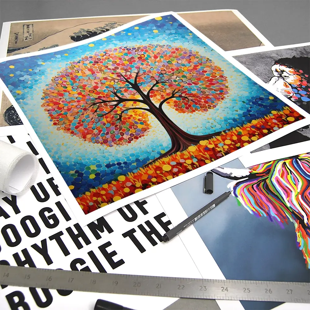 Modern Colourful Tree Of Life Square Art Print Modern Colourful Tree Of Life Square Art Print wall art product Gina Kelly - Independent