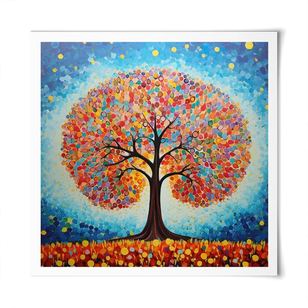 Modern Colourful Tree Of Life Square Art Print Modern Colourful Tree Of Life Square Art Print wall art product Gina Kelly - Independent