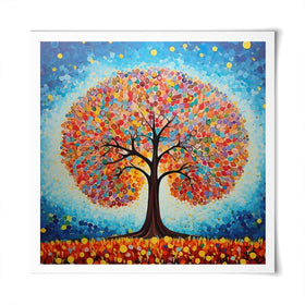 Modern Colourful Tree Of Life Square Art Print Modern Colourful Tree Of Life Square Art Print wall art product Gina Kelly - Independent