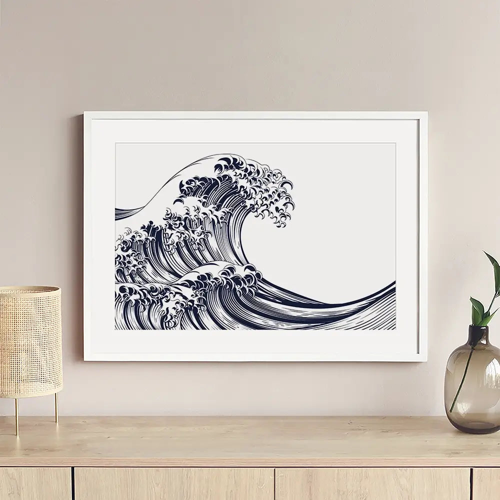 Modern Wave Framed Art Print Modern Wave Framed Art Print wall art product Christos Georghiou / Shutterstock