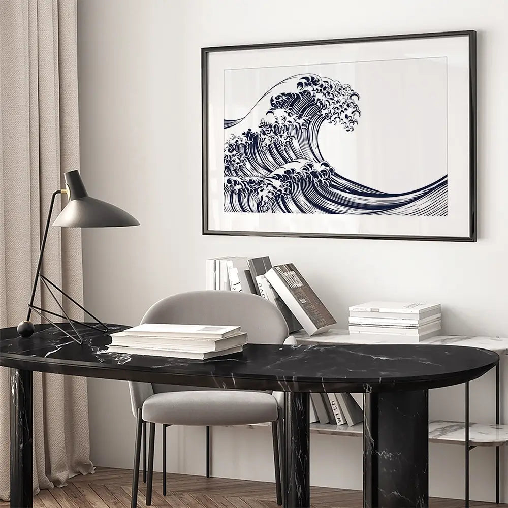 Modern Wave Framed Art Print Modern Wave Framed Art Print wall art product Christos Georghiou / Shutterstock