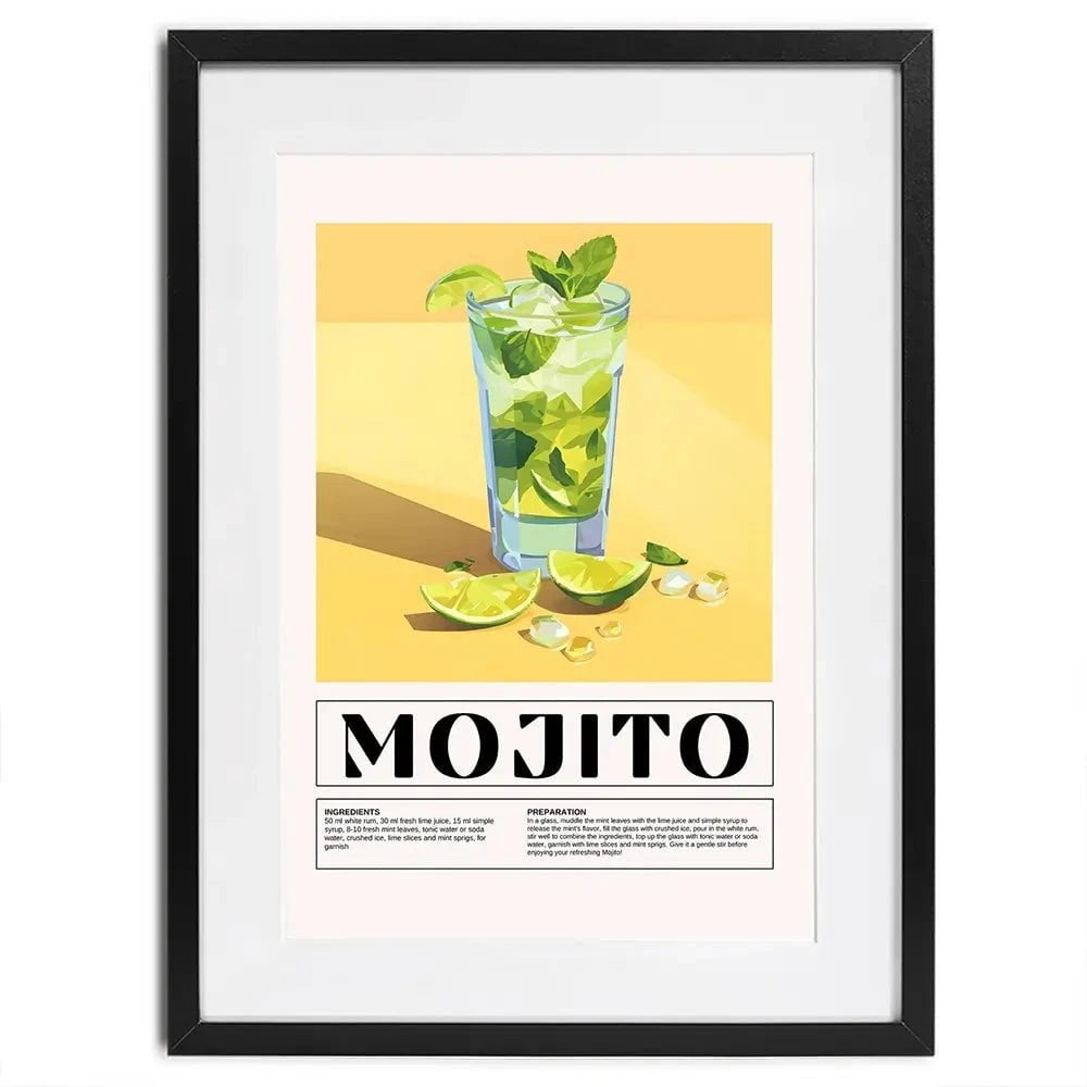 Mojito Recipe Framed Art Print Mojito Recipe Framed Art Print wall art product Art Print Shop