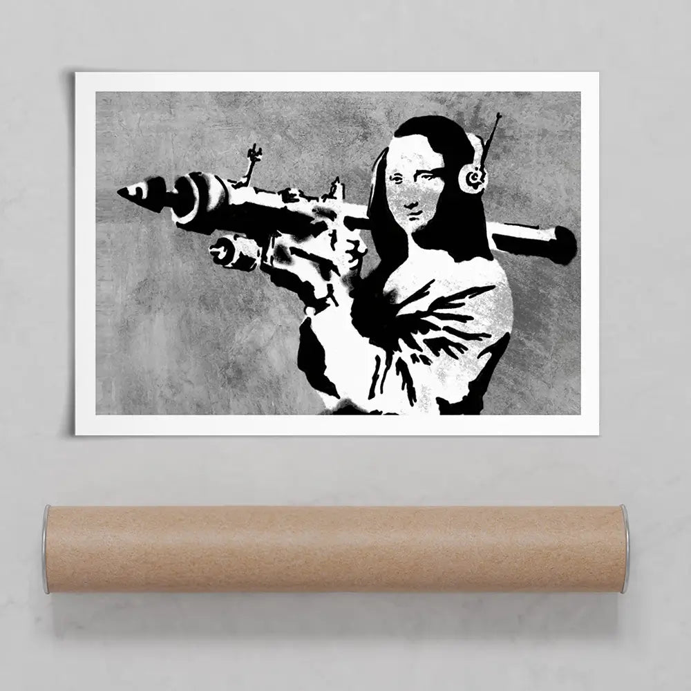 Mona Lisa Rocket Launcher Art Print Mona Lisa Rocket Launcher Art Print wall art product Banksy