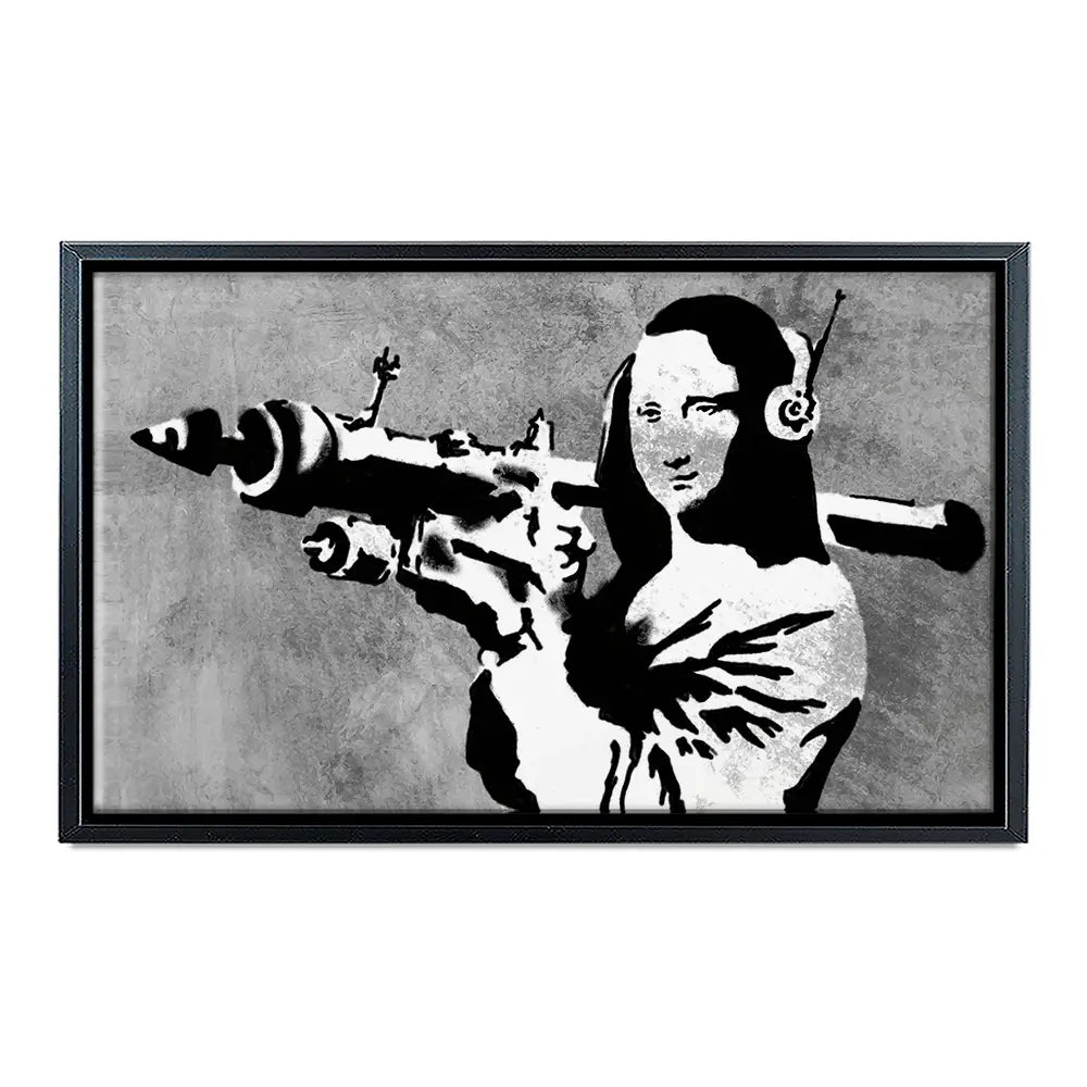 Mona Lisa Rocket Launcher Canvas Print Mona Lisa Rocket Launcher Canvas Print wall art product Banksy