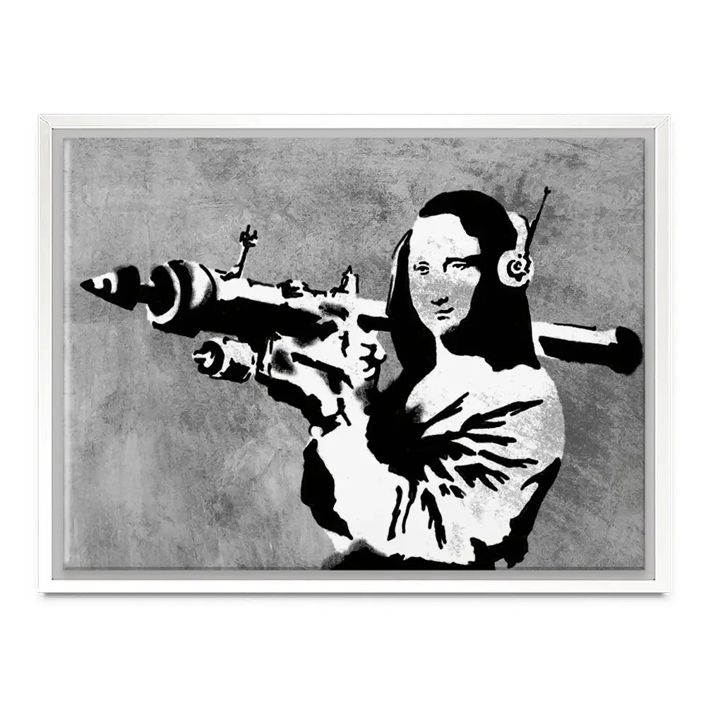 Mona Lisa Rocket Launcher Canvas Print Mona Lisa Rocket Launcher Canvas Print wall art product Banksy