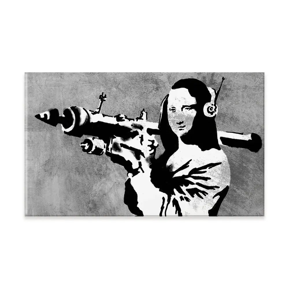 Mona Lisa Rocket Launcher Canvas Print Mona Lisa Rocket Launcher Canvas Print wall art product Banksy