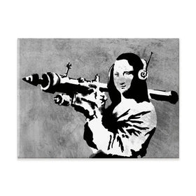 Mona Lisa Rocket Launcher Canvas Print Mona Lisa Rocket Launcher Canvas Print wall art product Banksy