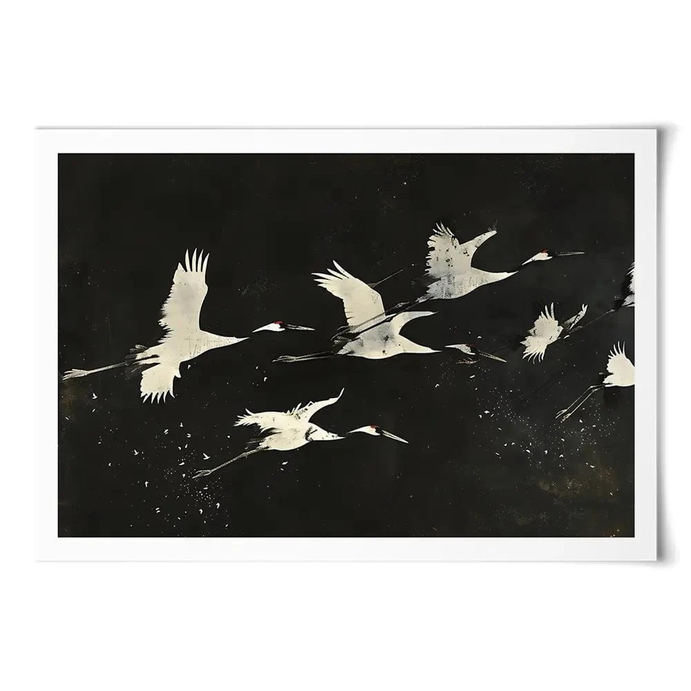 Monotone Cranes Art Print Monotone Cranes Art Print wall art product Creative Studio - Independent