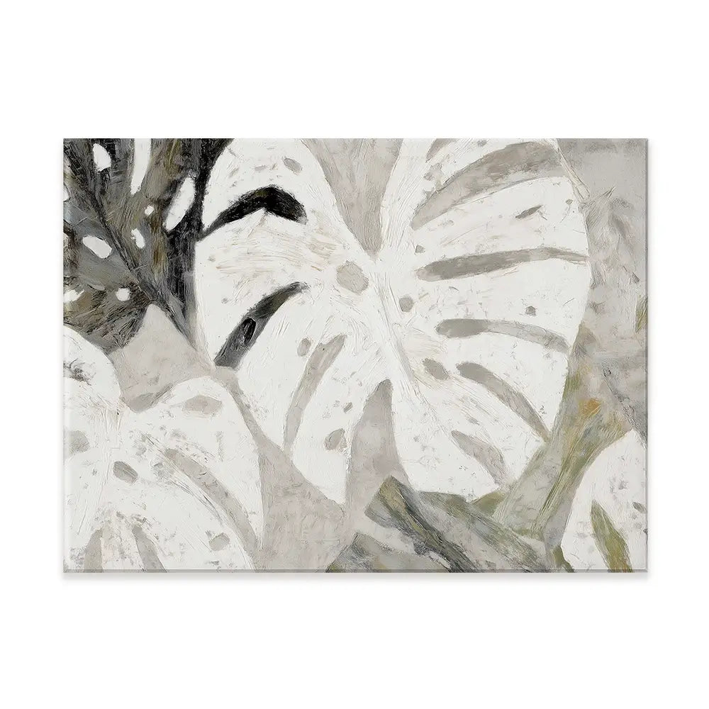 Monstera Fronds Quiet Canvas Print Monstera Fronds Quiet Canvas Print wall art product Chromatic Storm Studio