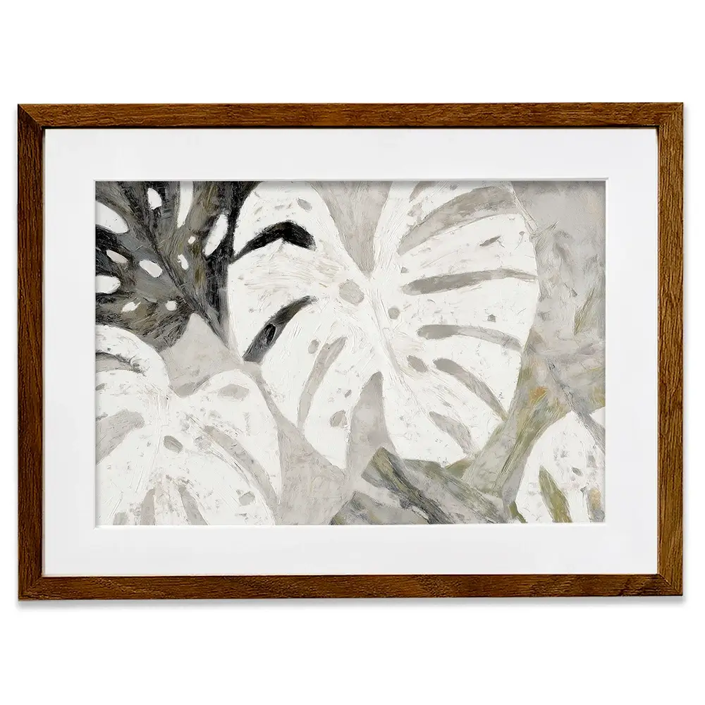 Monstera Fronds Quiet Framed Art Print Monstera Fronds Quiet Framed Art Print wall art product Chromatic Storm Studio