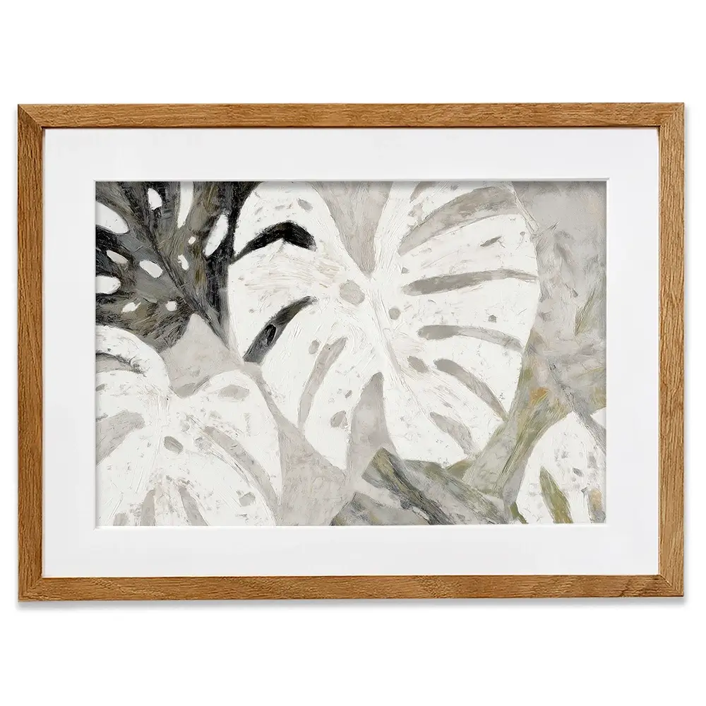 Monstera Fronds Quiet Framed Art Print Monstera Fronds Quiet Framed Art Print wall art product Chromatic Storm Studio