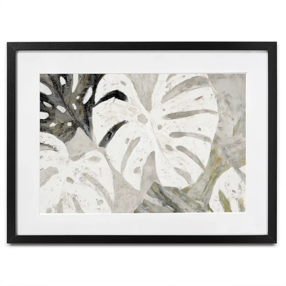 Monstera Fronds Quiet Framed Art Print Monstera Fronds Quiet Framed Art Print wall art product Chromatic Storm Studio