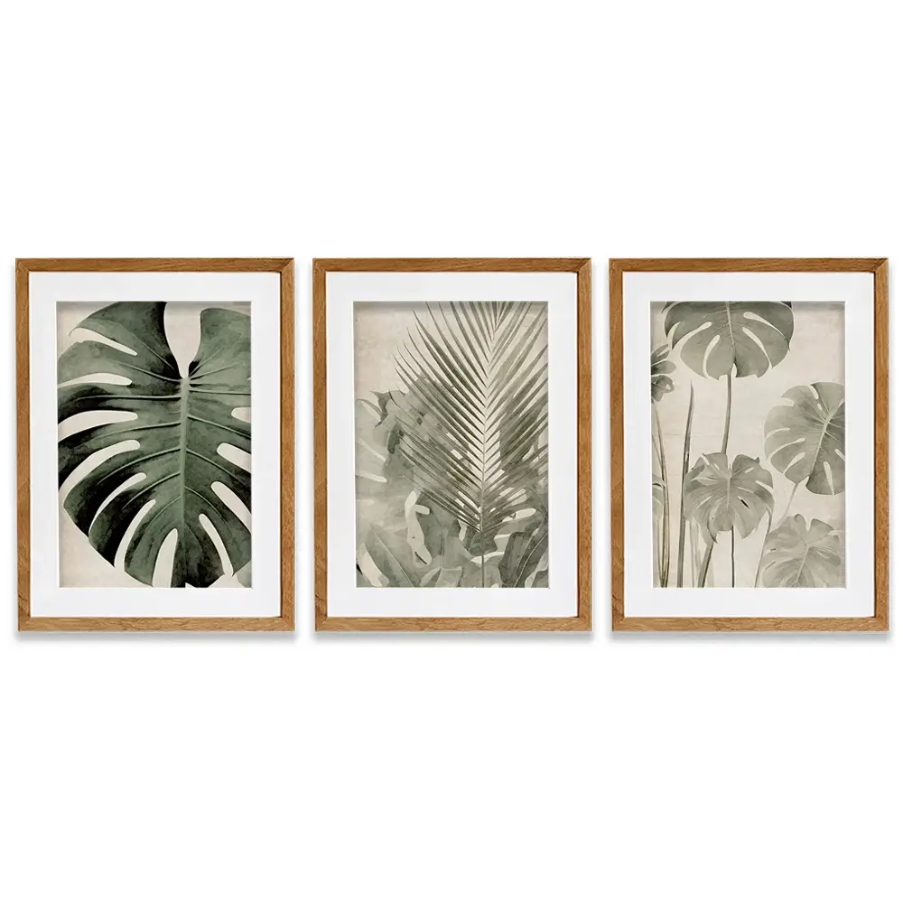 Monstera Madness Framed Art Print Trio Monstera Madness Framed Art Print Trio wall art product Art Print Shop