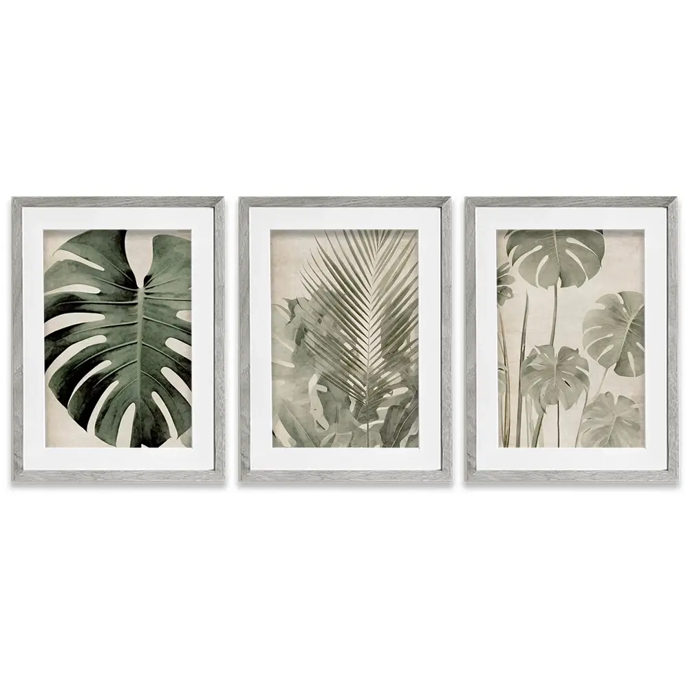 Monstera Madness Framed Art Print Trio Monstera Madness Framed Art Print Trio wall art product Art Print Shop
