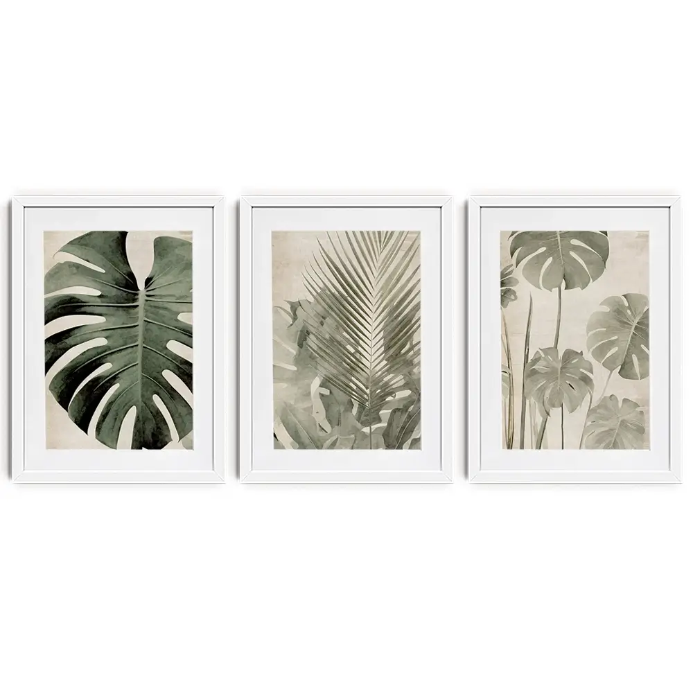Monstera Madness Framed Art Print Trio Monstera Madness Framed Art Print Trio wall art product Art Print Shop