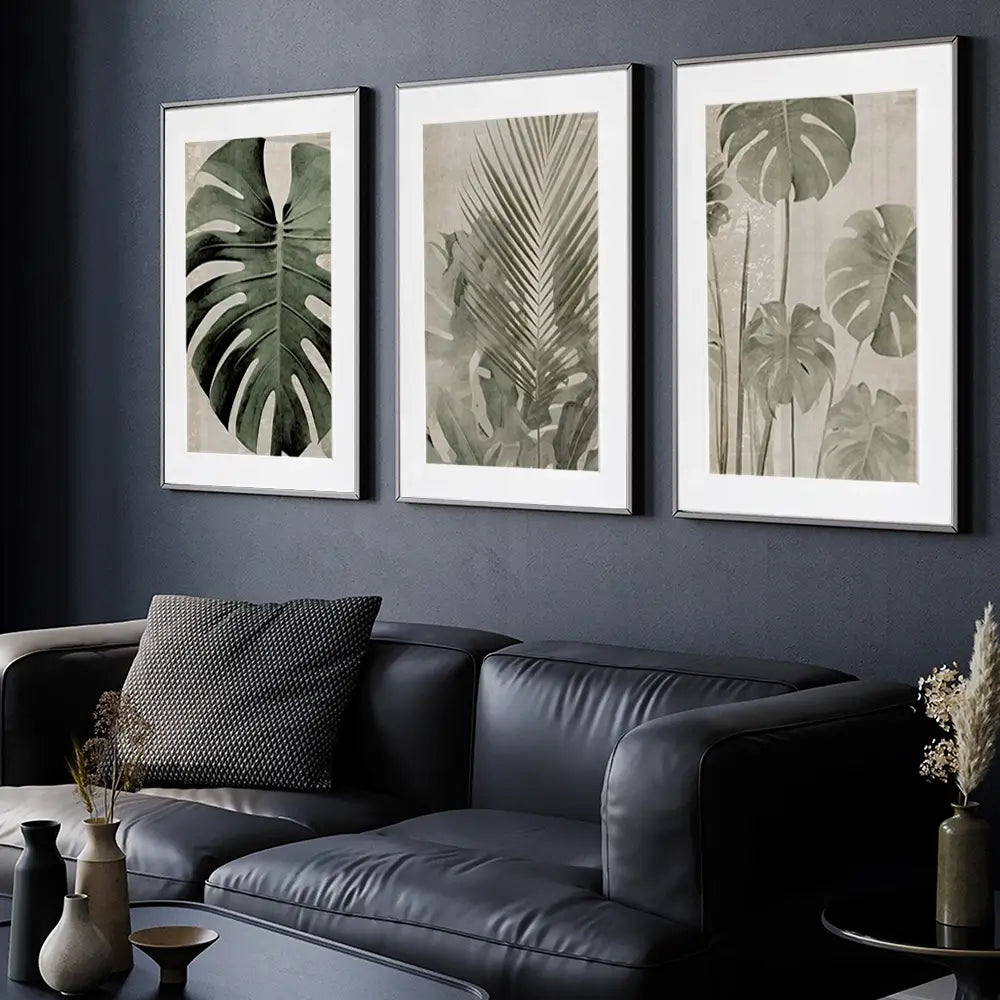 Monstera Madness Framed Art Print Trio Monstera Madness Framed Art Print Trio wall art product Art Print Shop