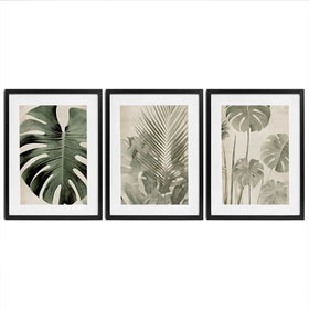 Monstera Madness Framed Art Print Trio Monstera Madness Framed Art Print Trio wall art product Art Print Shop