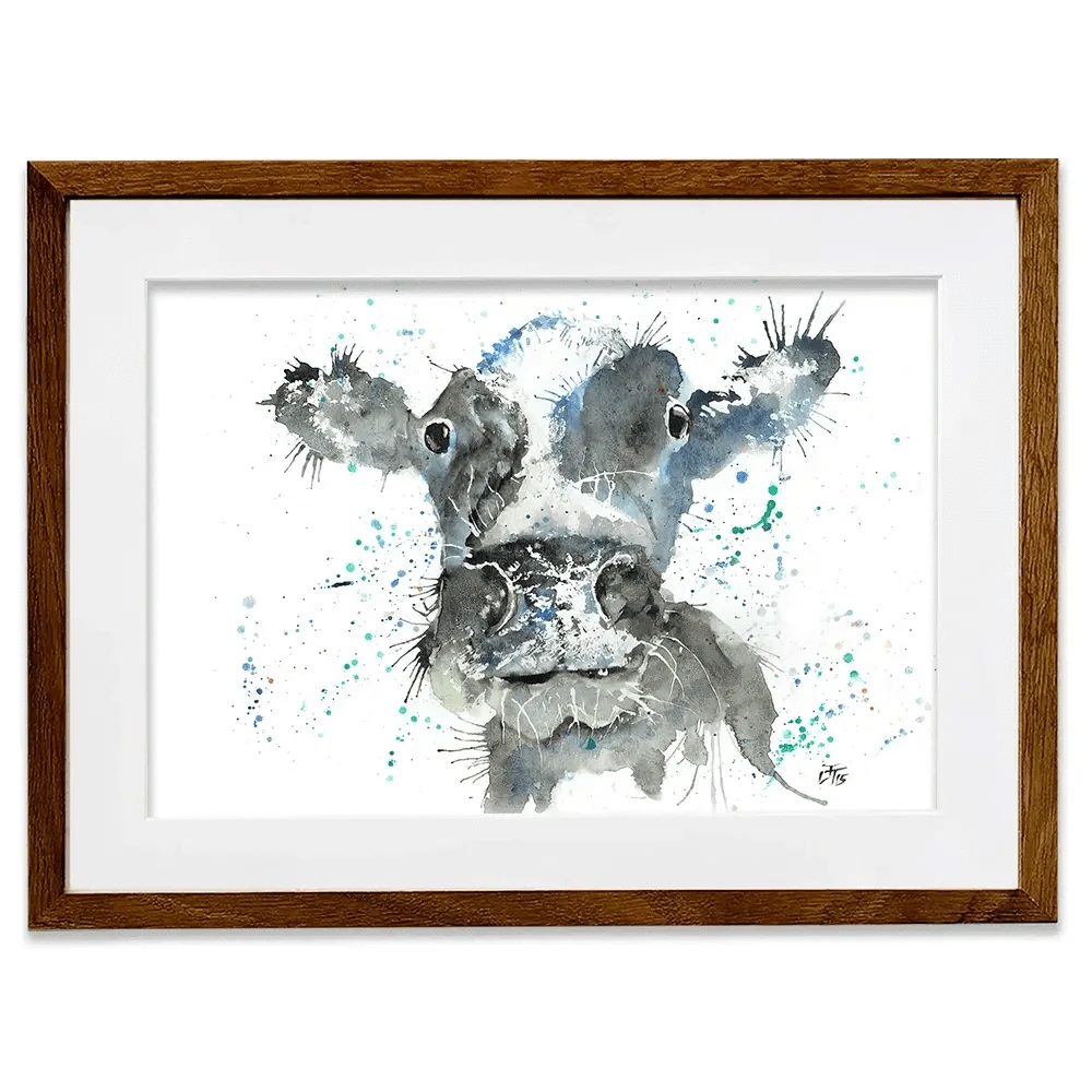 Moo Framed Art Print Moo Framed Art Print wall art product Jamie Taylor