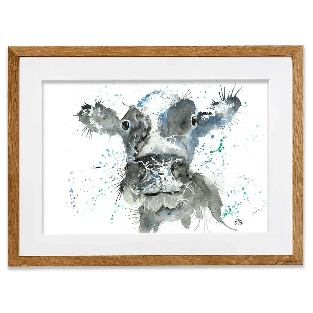Moo Framed Art Print Moo Framed Art Print wall art product Jamie Taylor