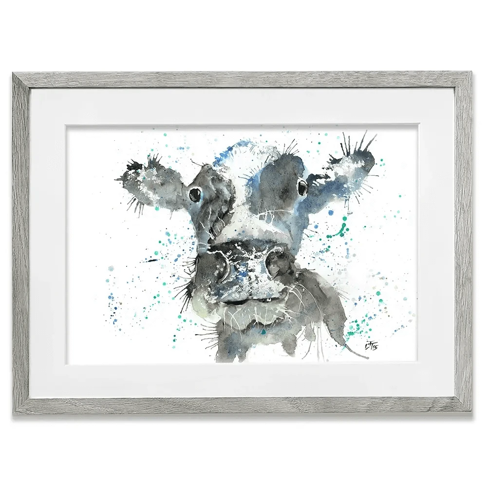 Moo Framed Art Print Moo Framed Art Print wall art product Jamie Taylor