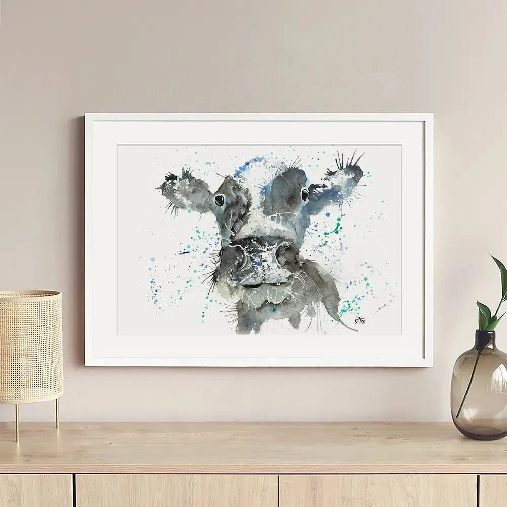 Moo Framed Art Print Moo Framed Art Print wall art product Jamie Taylor