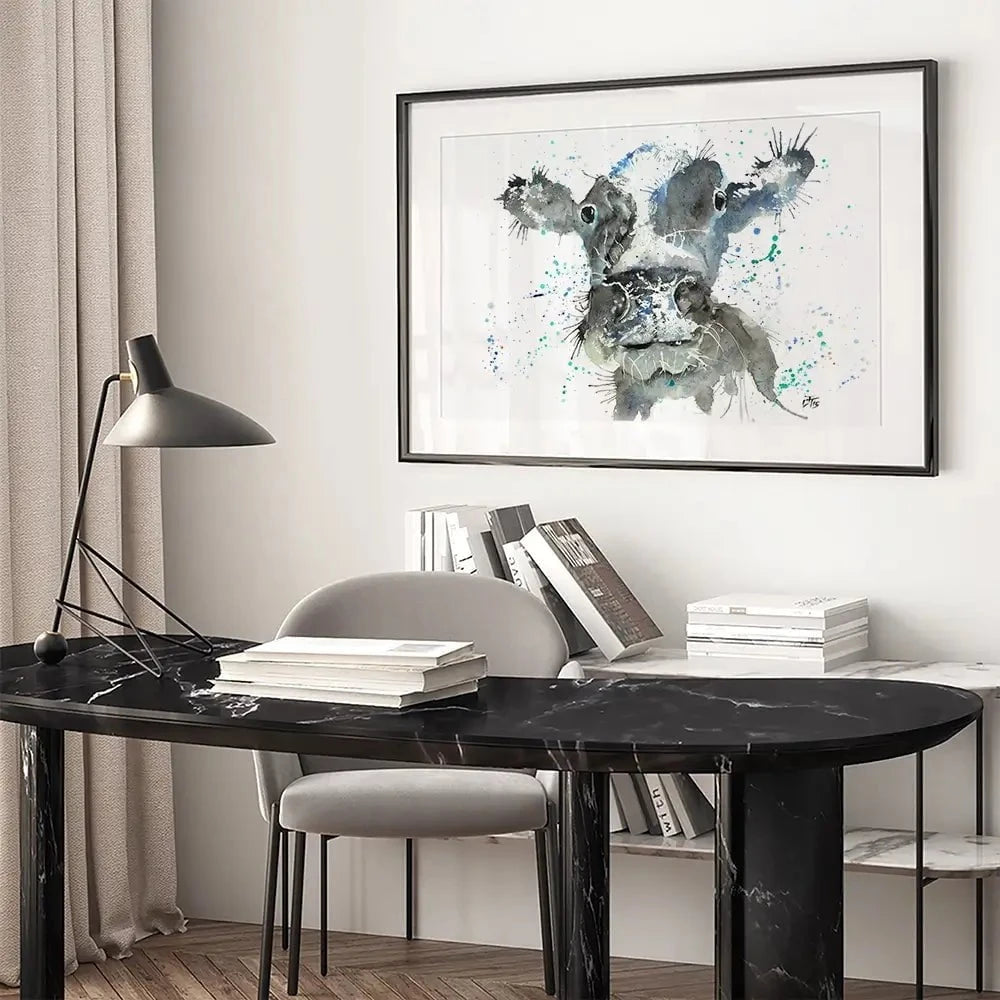 Moo Framed Art Print Moo Framed Art Print wall art product Jamie Taylor