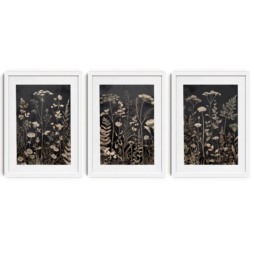 Moody Botanical Framed Art Print Trio Moody Botanical Framed Art Print Trio wall art product IAmHomeStudio