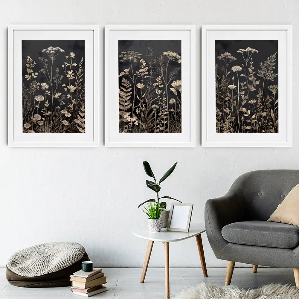 Moody Botanical Framed Art Print Trio Moody Botanical Framed Art Print Trio wall art product IAmHomeStudio