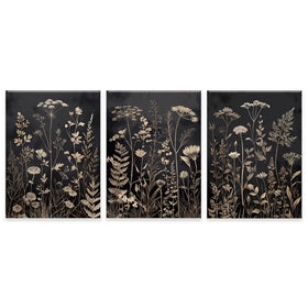 Moody Botanical Trio Canvas Print Moody Botanical Trio Canvas Print wall art product IAmHomeStudio