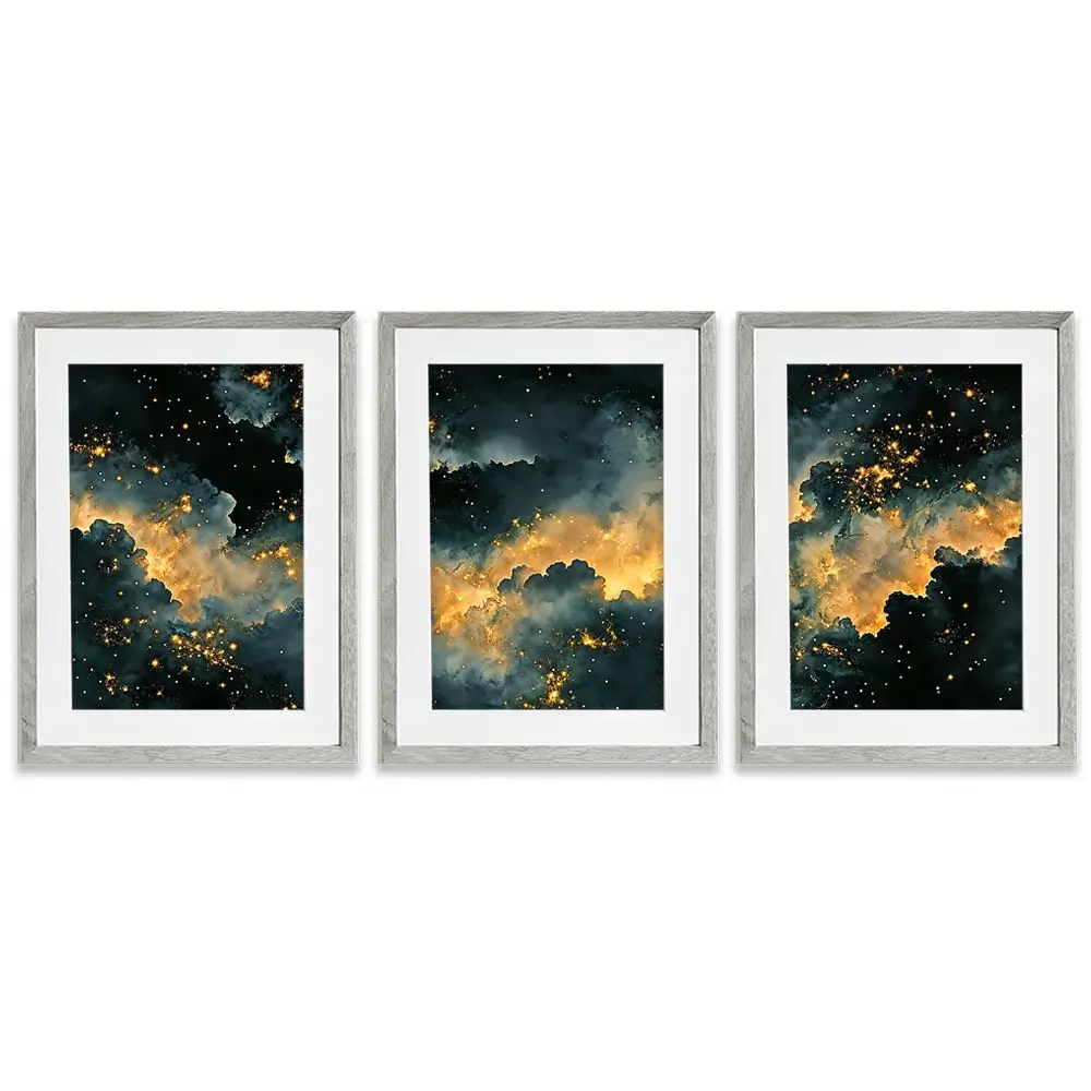 Moody Celestial Framed Art Print Trio Moody Celestial Framed Art Print Trio wall art product IAmHomeStudio