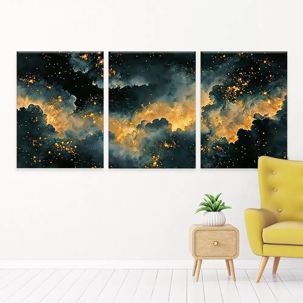 Moody Celestial Trio Canvas Print Moody Celestial Trio Canvas Print wall art product IAmHomeStudio