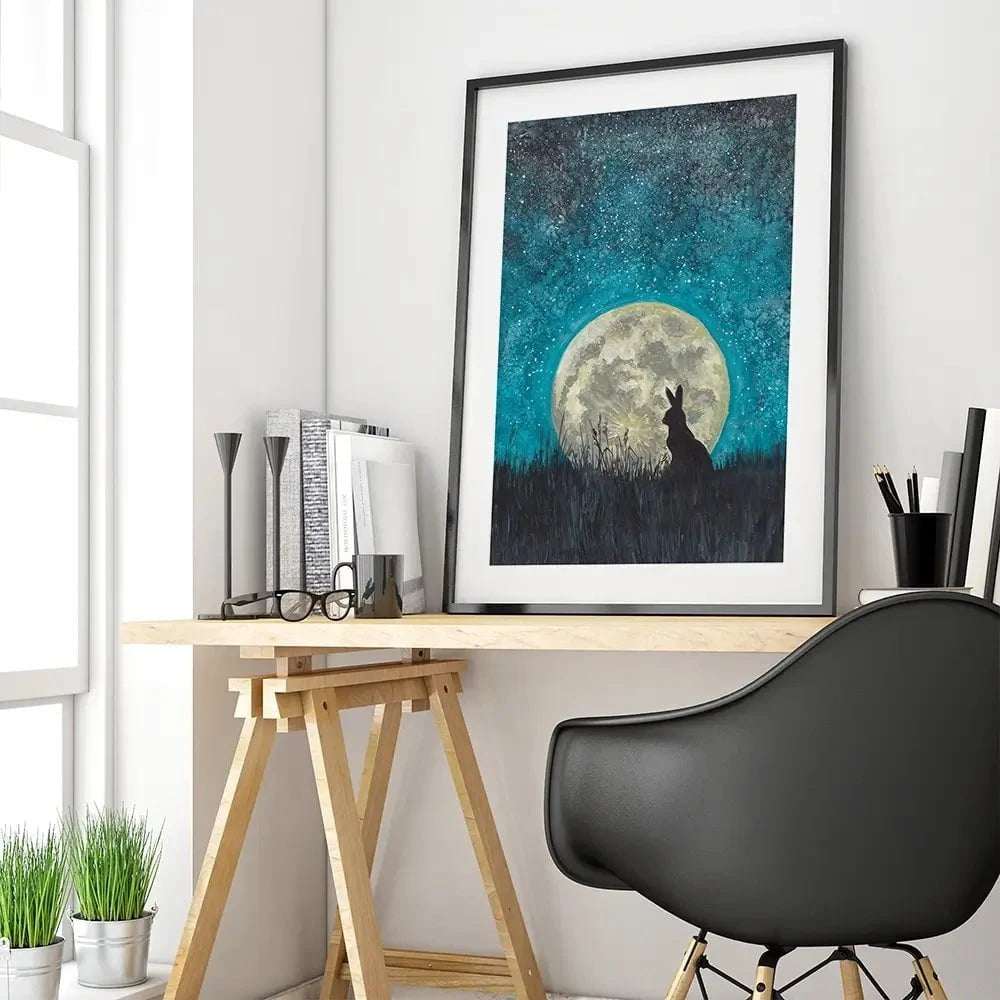 Moon Hare Framed Art Print Moon Hare Framed Art Print wall art product Xandpic / Shutterstock