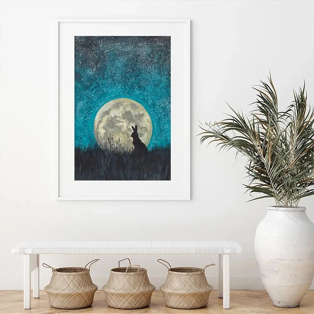Moon Hare Framed Art Print Moon Hare Framed Art Print wall art product Xandpic / Shutterstock