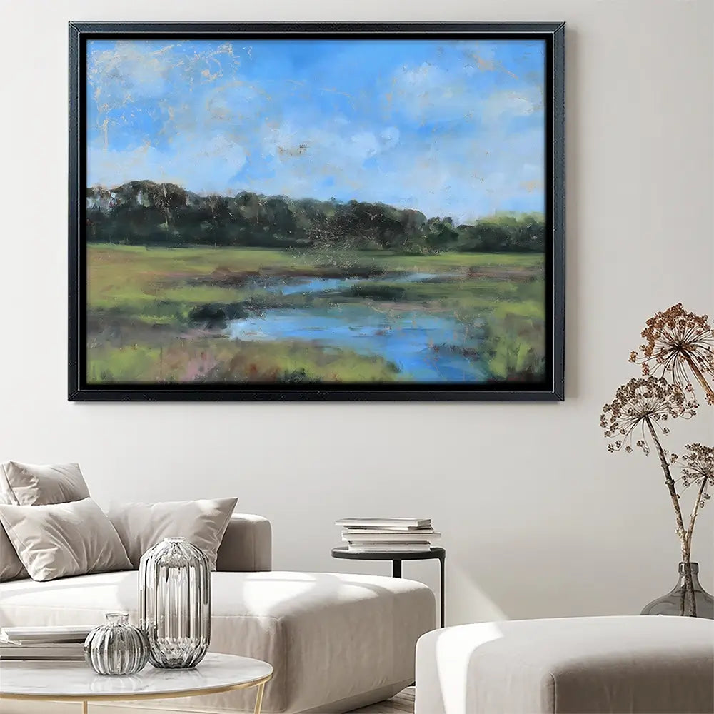 Moon River At The Golden Hour Canvas Print Moon River At The Golden Hour Canvas Print wall art product Tiffani Taylor - Independent