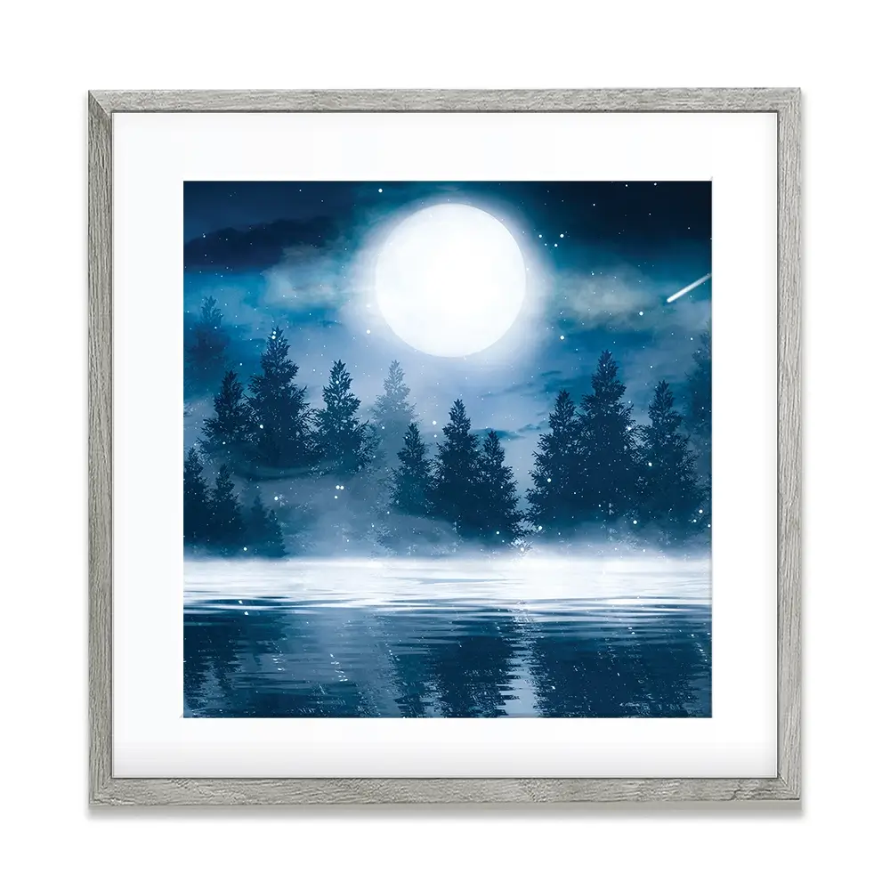 Moonlight Square Framed Art Print Moonlight Square Framed Art Print wall art product Mia Stendal / Shutterstock