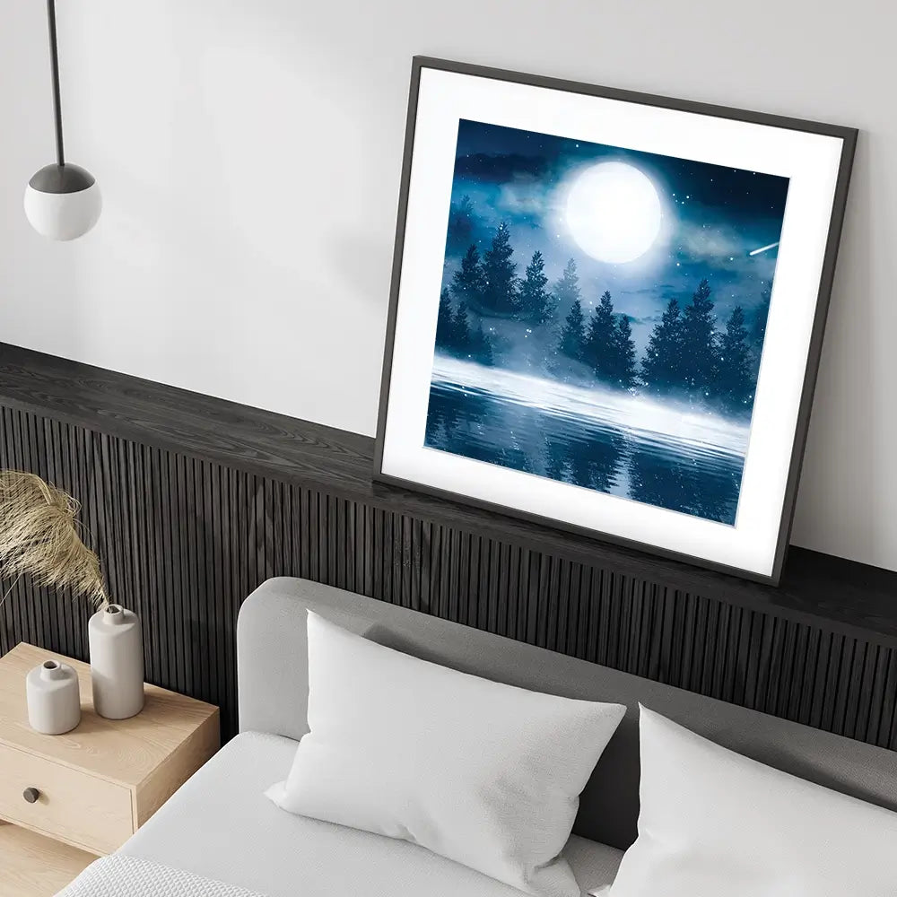 Moonlight Square Framed Art Print Moonlight Square Framed Art Print wall art product Mia Stendal / Shutterstock