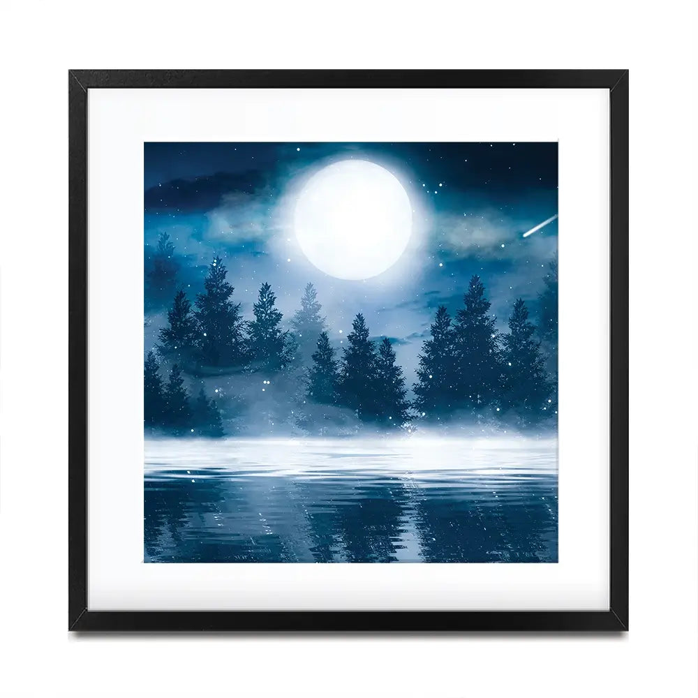 Moonlight Square Framed Art Print Moonlight Square Framed Art Print wall art product Mia Stendal / Shutterstock