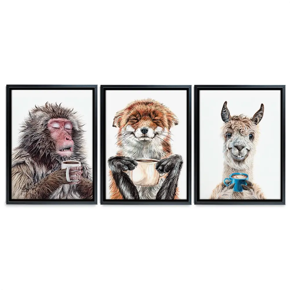 Morning Animals Trio Canvas Print Morning Animals Trio Canvas Print wall art product Holly Simental - Independent