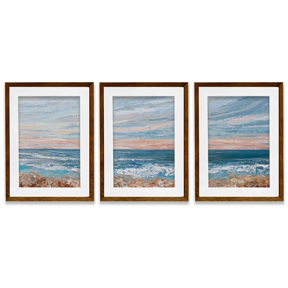 Morning Beach Framed Art Print Trio Morning Beach Framed Art Print Trio wall art product Olga Tkachyk