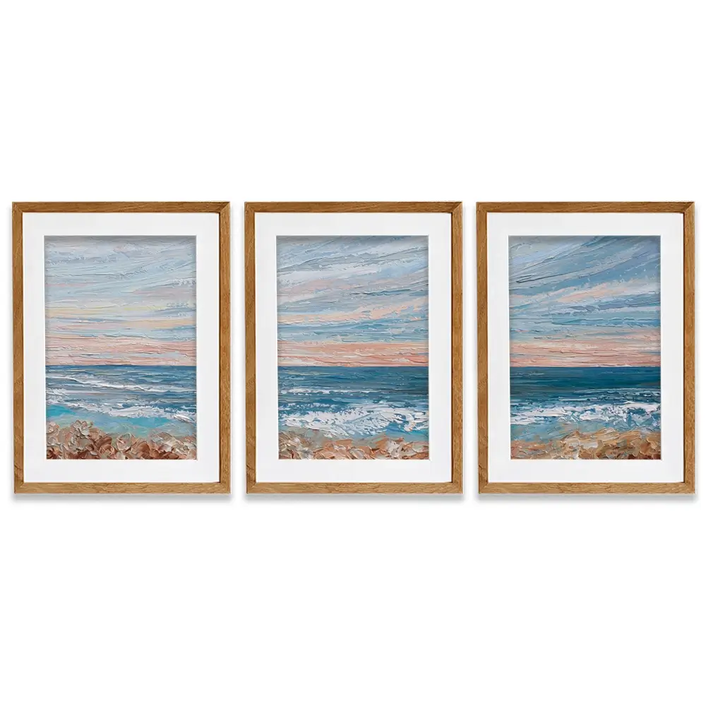 Morning Beach Framed Art Print Trio Morning Beach Framed Art Print Trio wall art product Olga Tkachyk