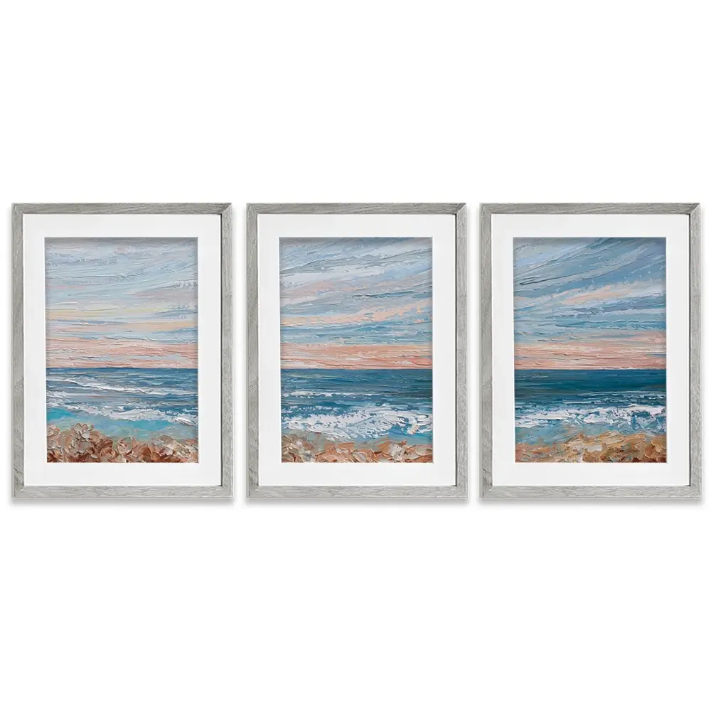 Morning Beach Framed Art Print Trio Morning Beach Framed Art Print Trio wall art product Olga Tkachyk