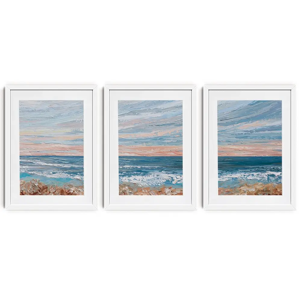Morning Beach Framed Art Print Trio Morning Beach Framed Art Print Trio wall art product Olga Tkachyk