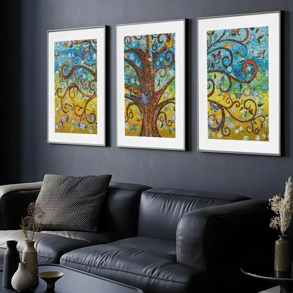 Mosaic Tree Framed Art Print Trio Mosaic Tree Framed Art Print Trio wall art product Leon Rafael / Shutterstock