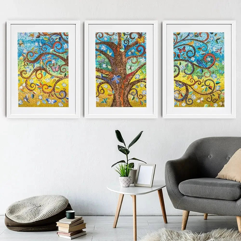 Mosaic Tree Framed Art Print Trio Mosaic Tree Framed Art Print Trio wall art product Leon Rafael / Shutterstock